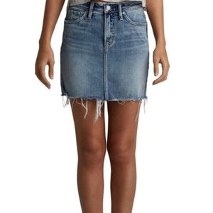 "Silver" Francy Denim Jean Skirt sz 8